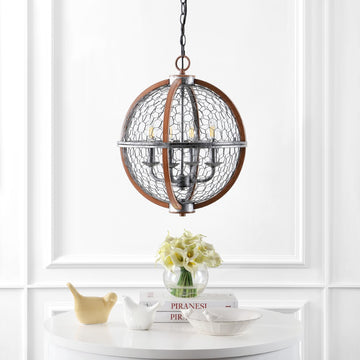 Gaines 16" Adjustable Iron Rustic Industrial LED Pendant - JONATHAN Y